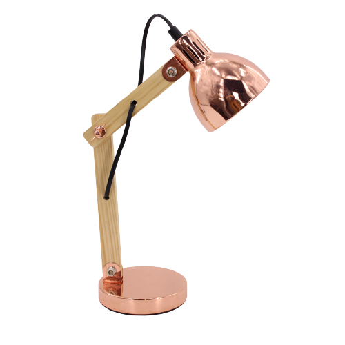 Lámpara de escritorio E14 cobre vintage Fiona